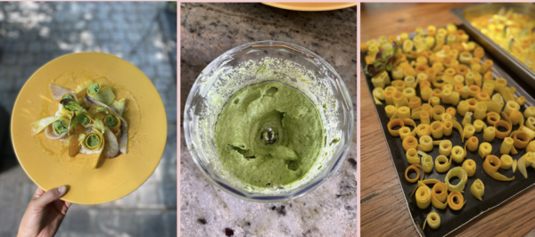 COURGETTE, CRÈME D'AVOCAT ET MIRABELLES